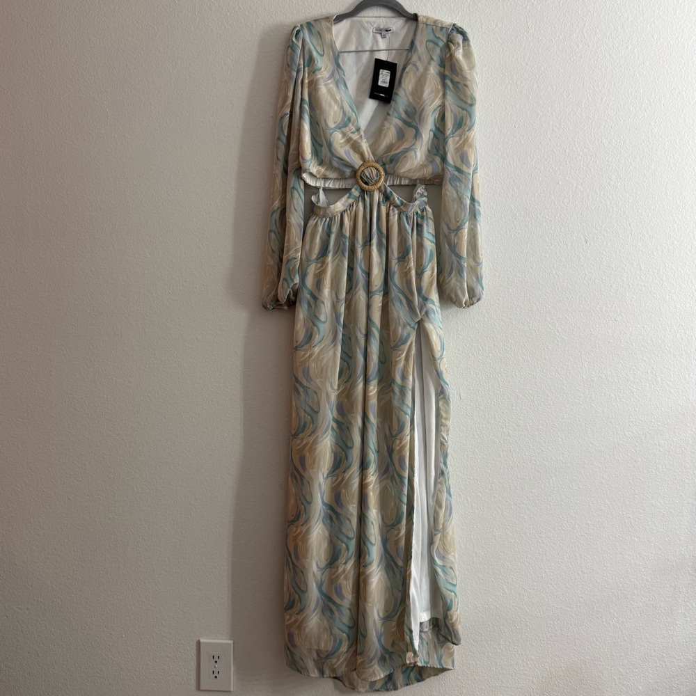 Fashion Nova Women’s Eternal Beauty Marble Ethereal Maxi Dress NWT Size Large - Picture 2 of 5